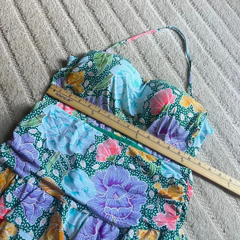 Cremieux multicolored floral print bikini set size Large Beach Tropical Swimwear